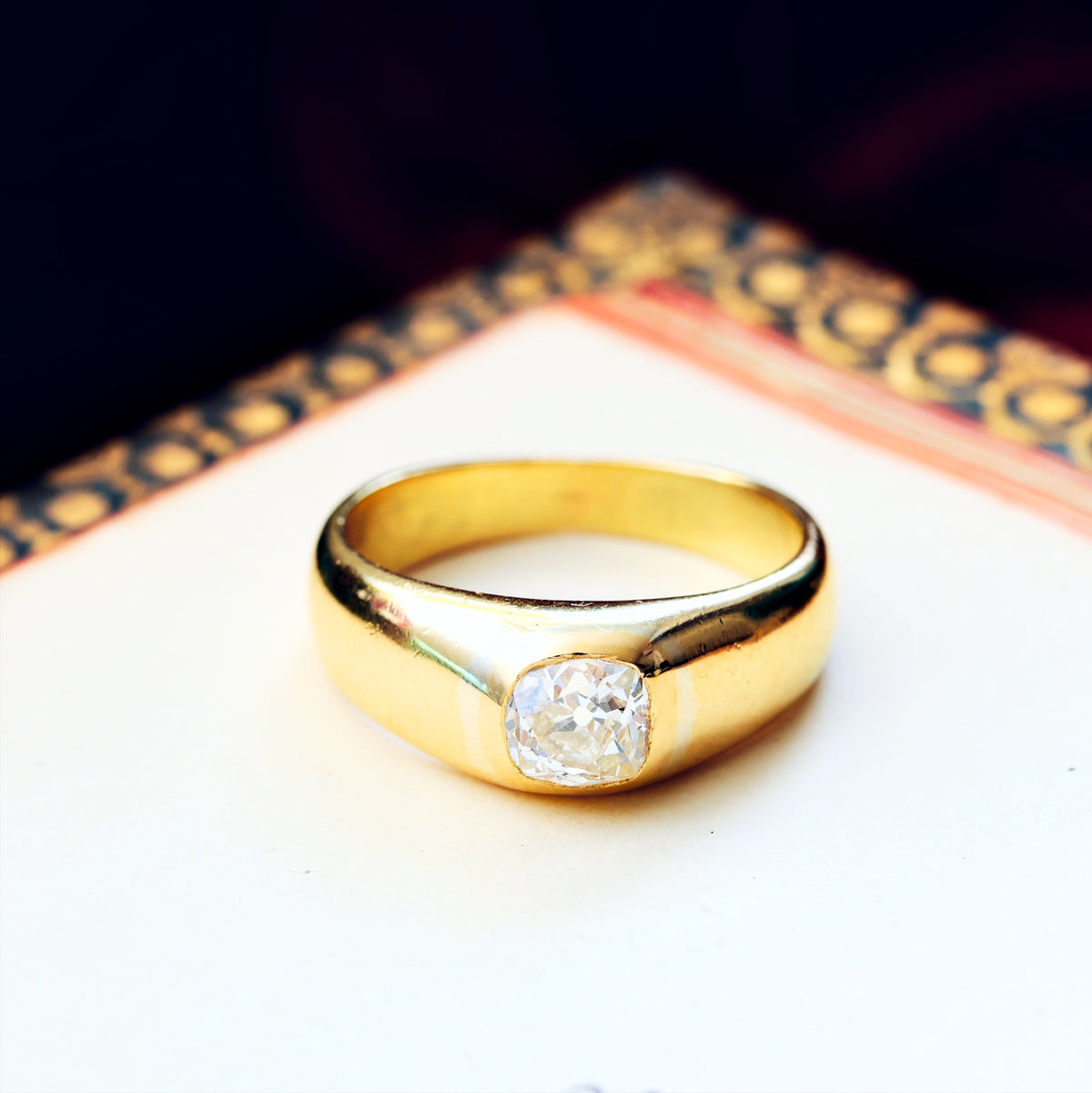 Antique Hand Cut Diamond Mengagement Ring