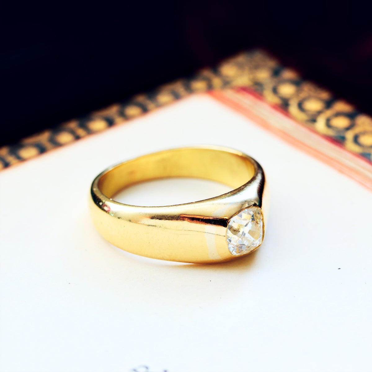 Antique Hand Cut Diamond Mengagement Ring