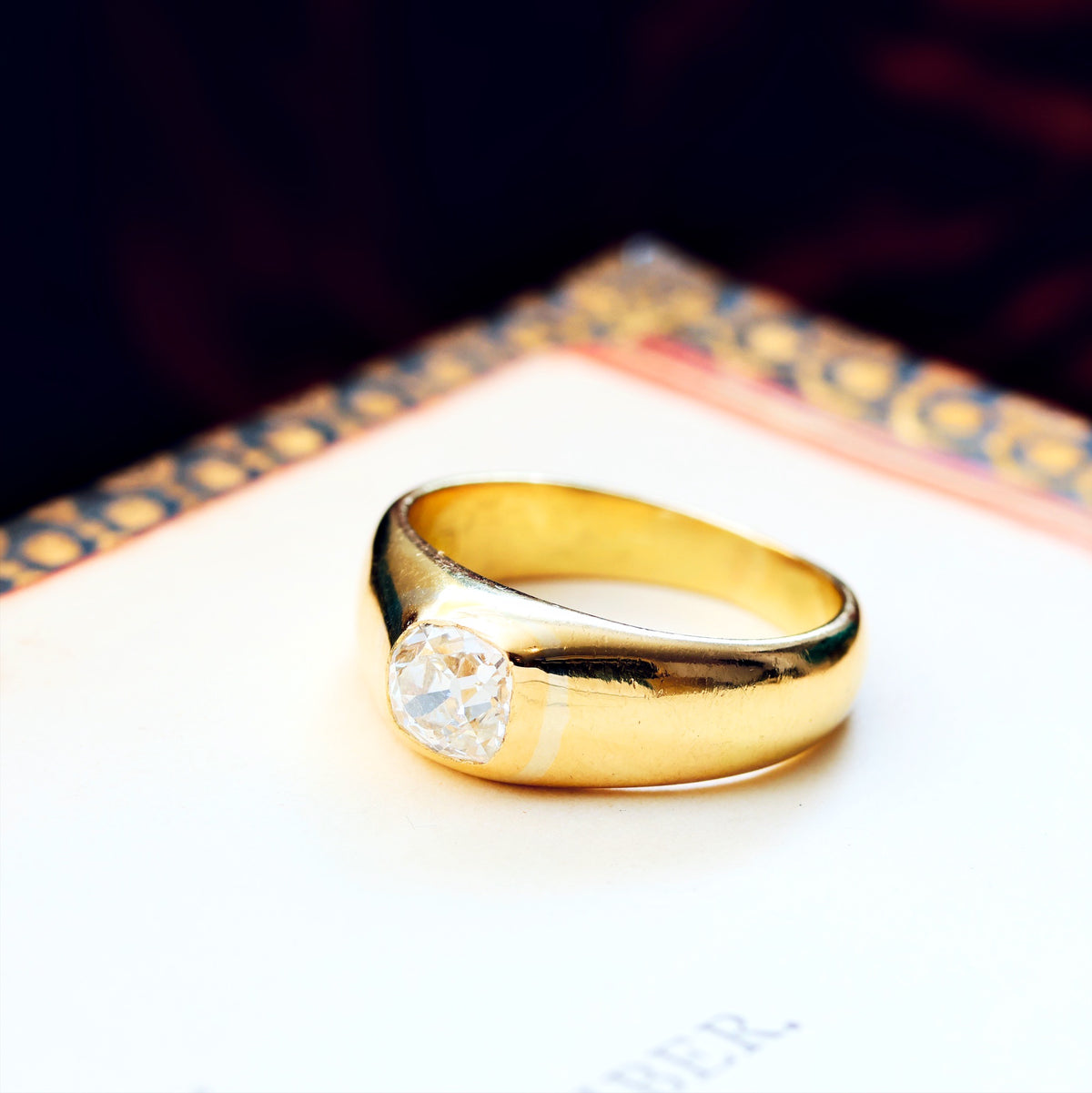 Antique Hand Cut Diamond Mengagement Ring