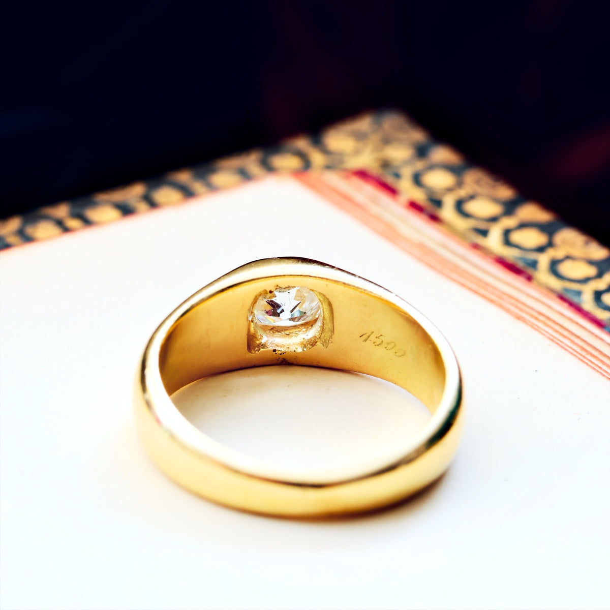 Antique Hand Cut Diamond Mengagement Ring