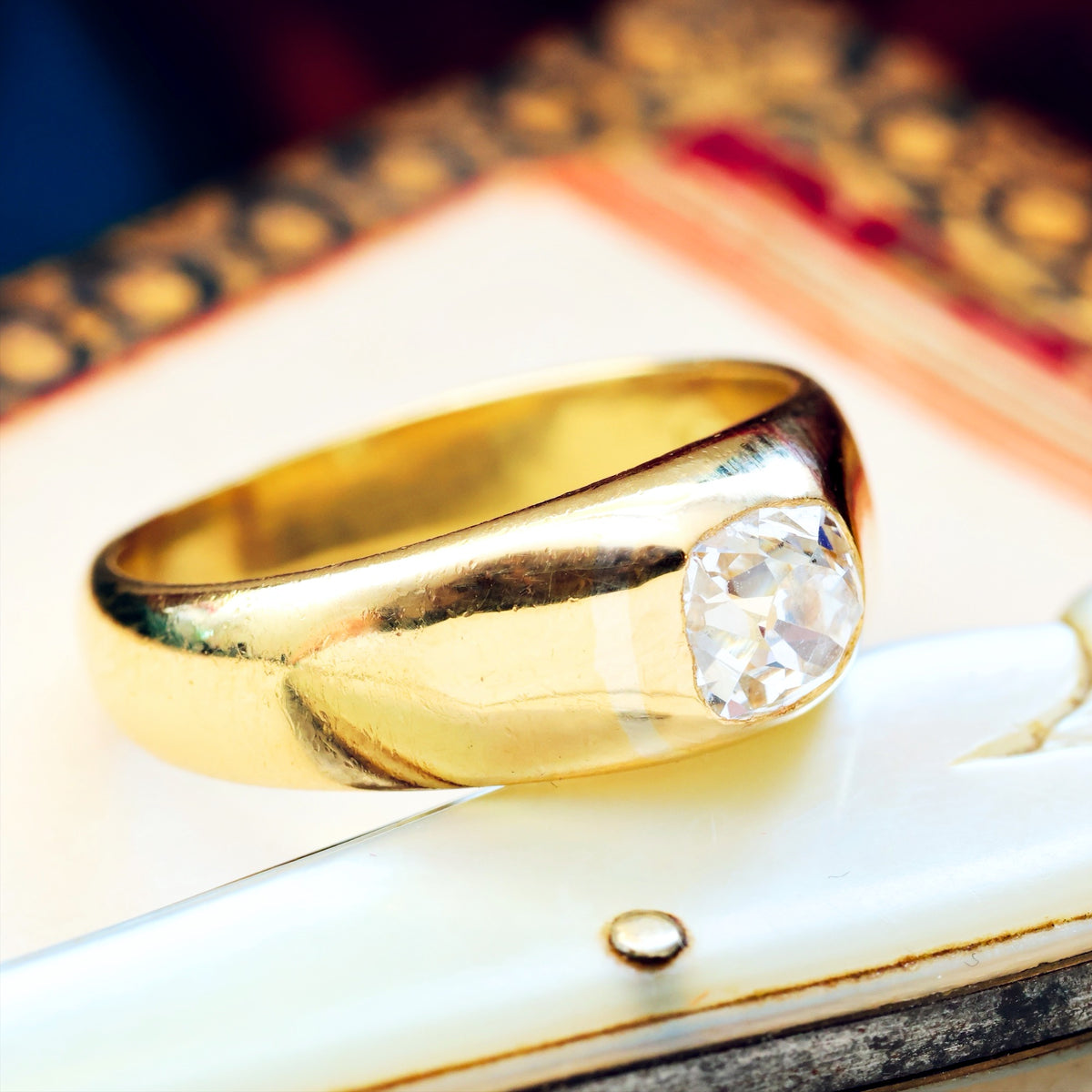 Antique Hand Cut Diamond Mengagement Ring