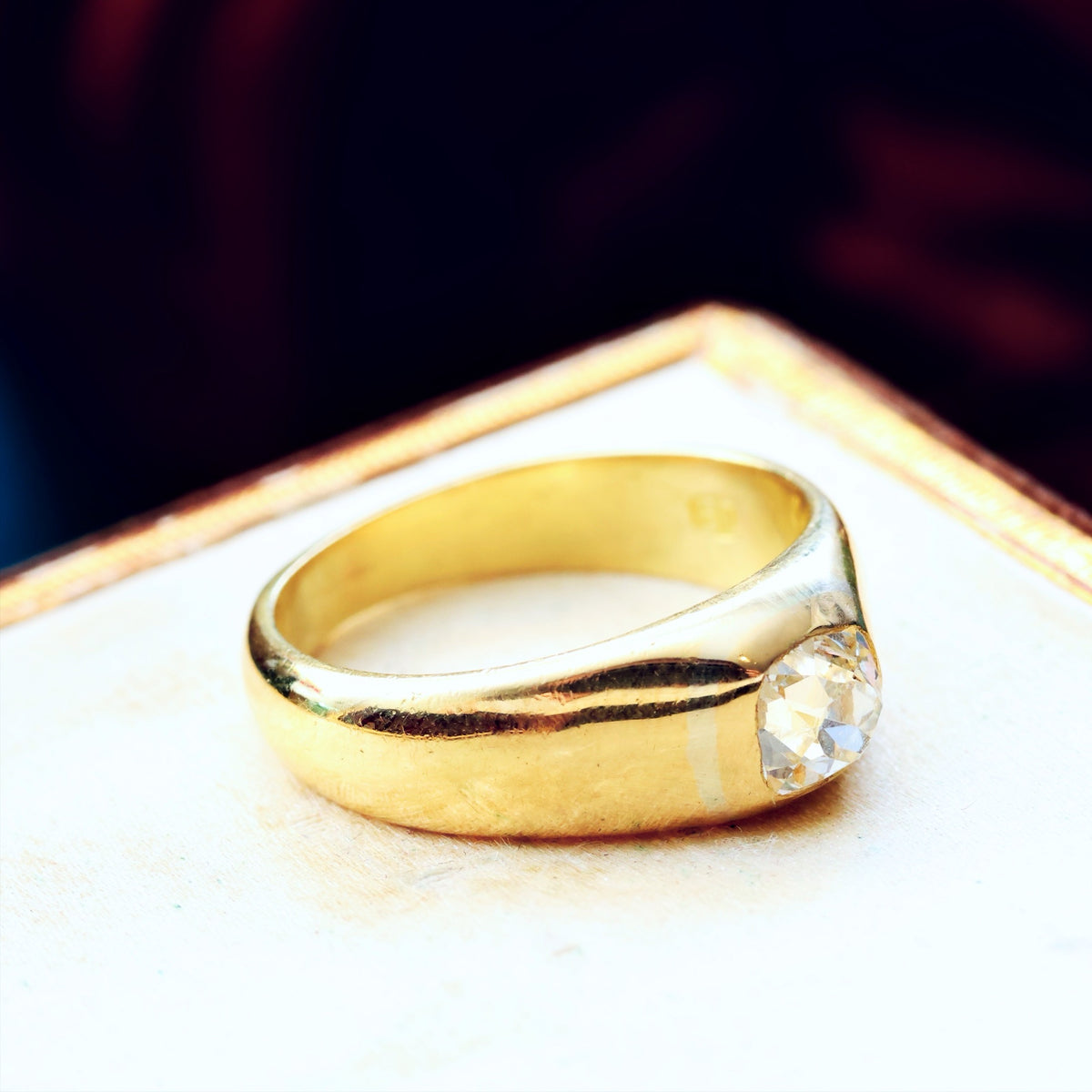 Antique Hand Cut Diamond Mengagement Ring