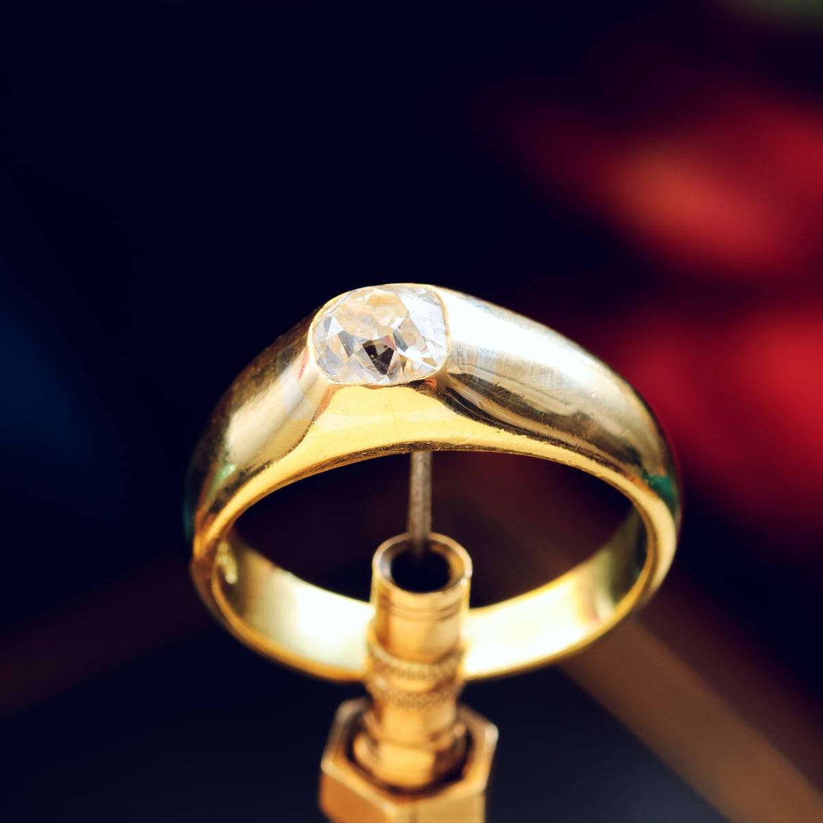 Antique Hand Cut Diamond Mengagement Ring