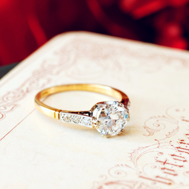 Date 1936 One Carat Vintage Diamond Engagement Ring