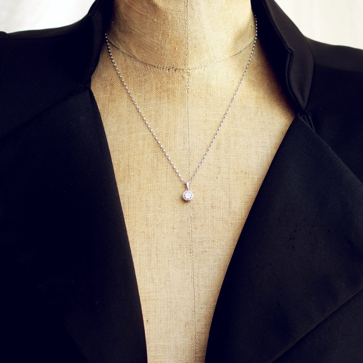 Classic 0.50ct Champagne Diamond & White Gold Pendant