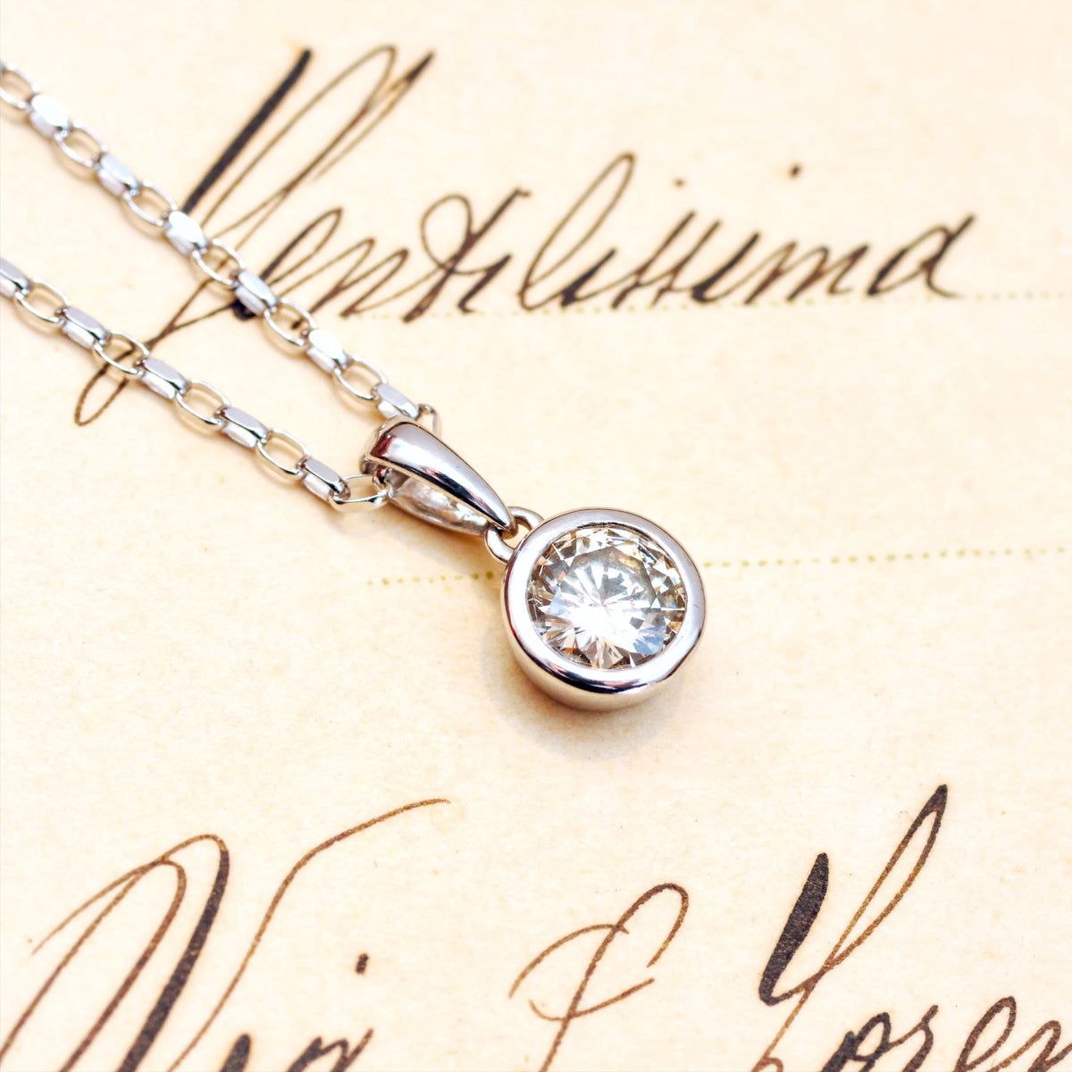 Classic 0.50ct Champagne Diamond & White Gold Pendant