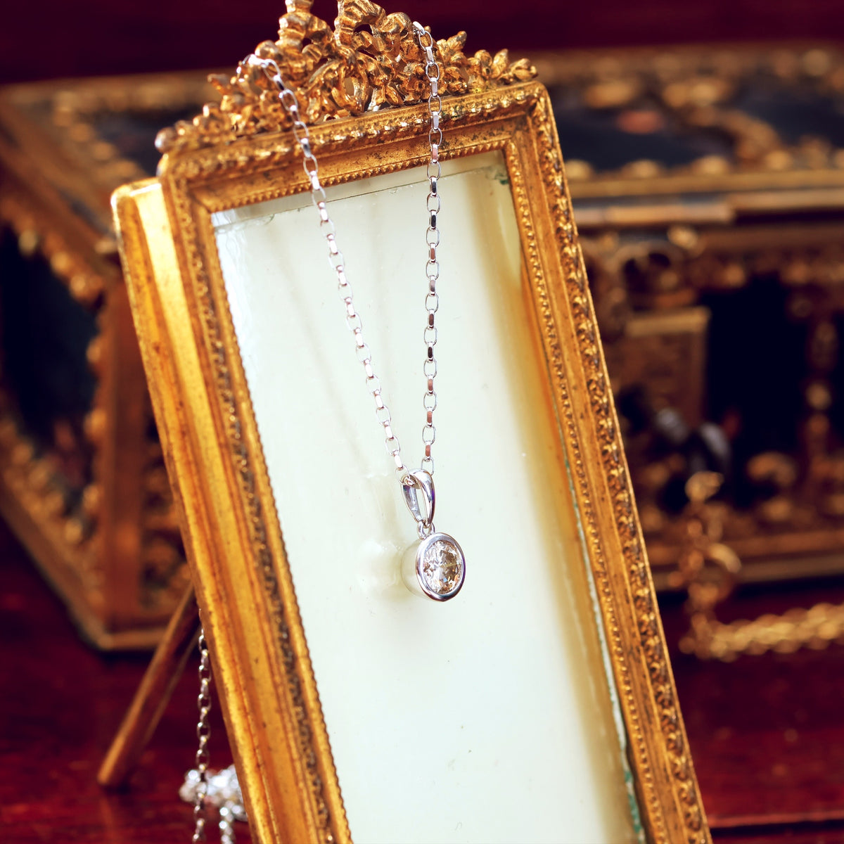 Classic 0.50ct Champagne Diamond & White Gold Pendant