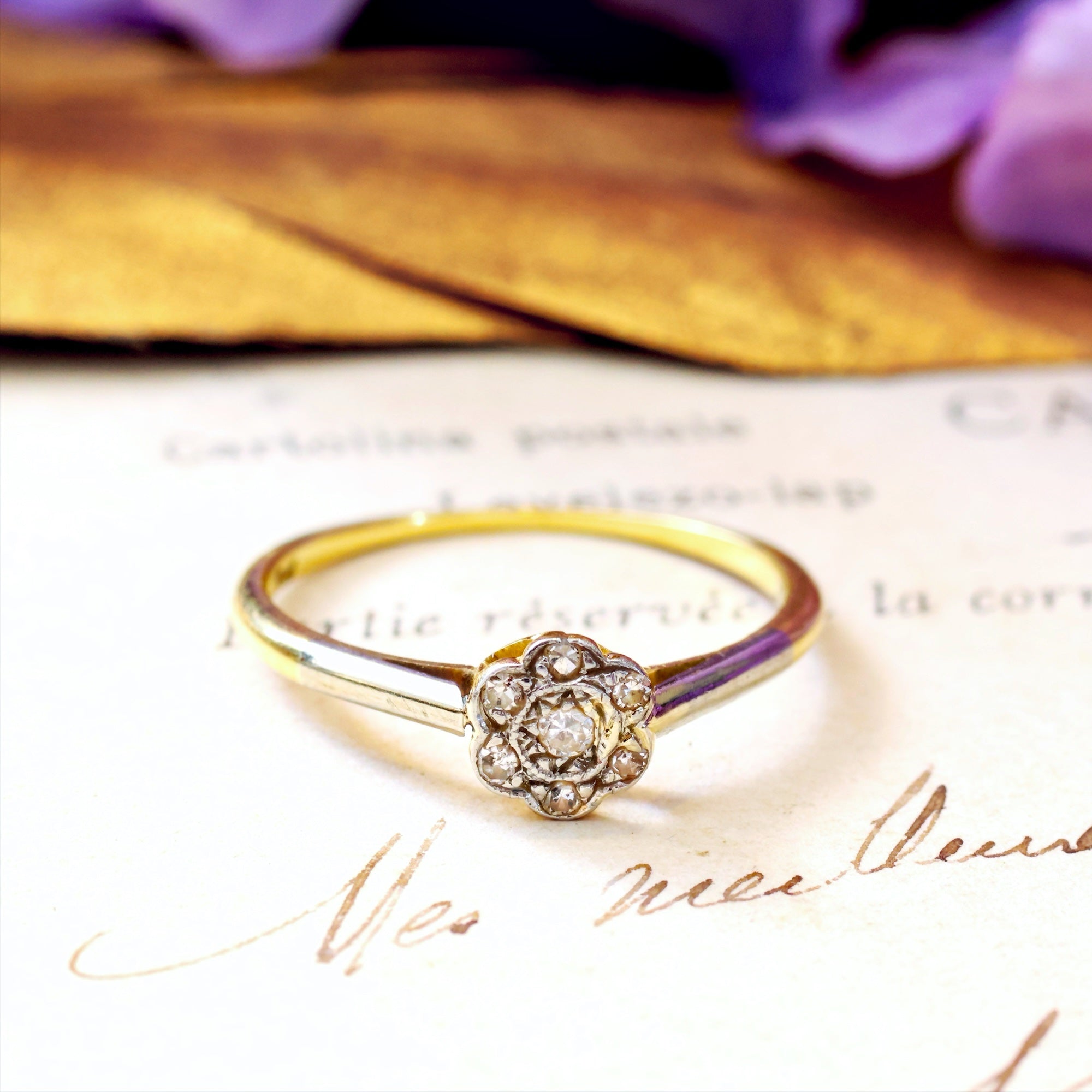 Petite vintage engagement rings sales
