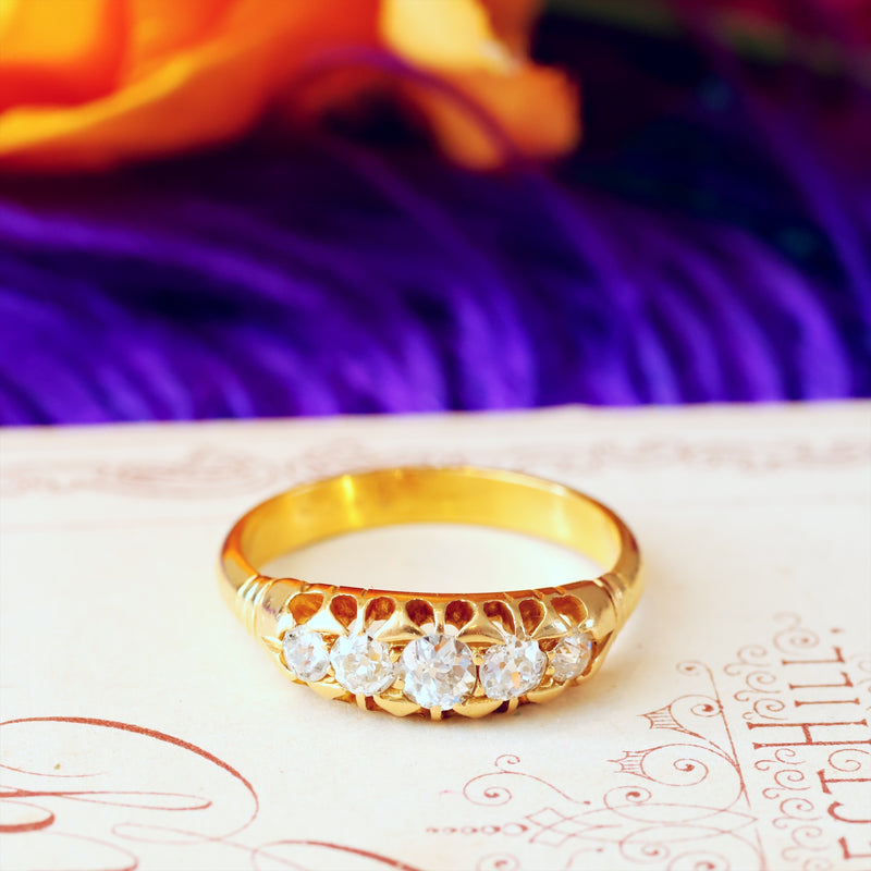 Antique Five Stone Diamond Engagement Ring