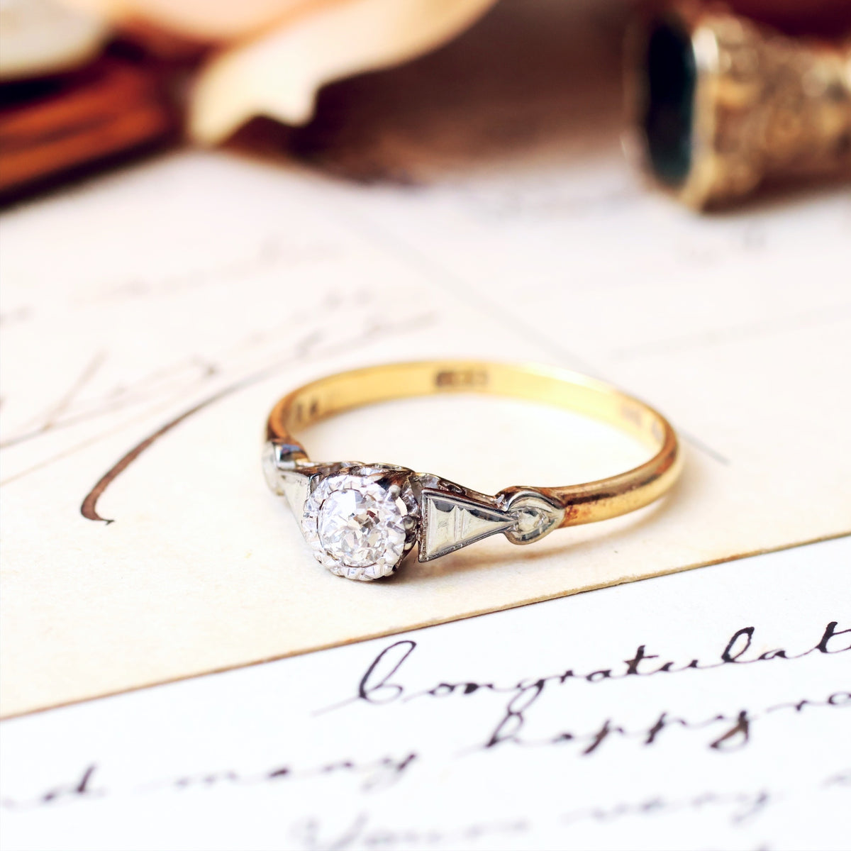 Vintage Diamond Solitaire Ring