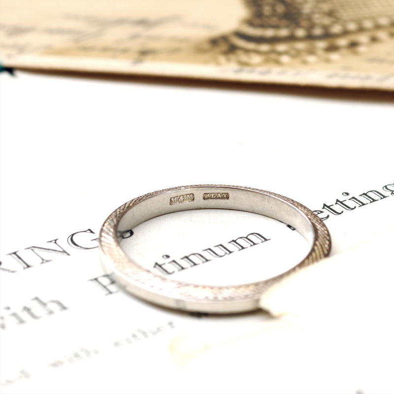 Vintage Size 'K.5' '5.5' Art Deco Platinum Wedding Ring