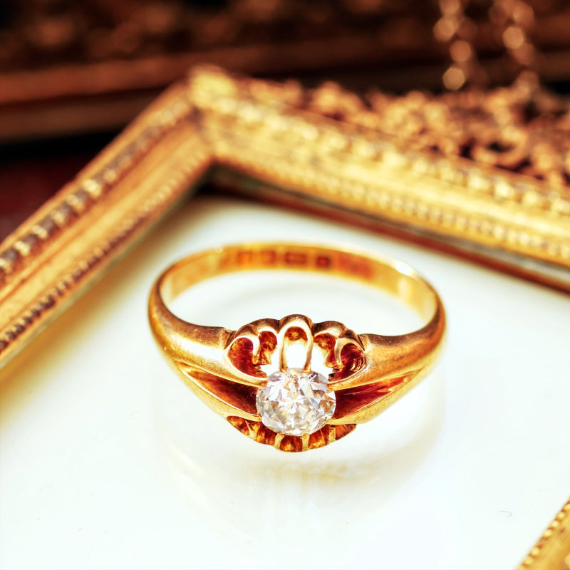 Antique Date 1908 18ct Gold & Diamond Ring