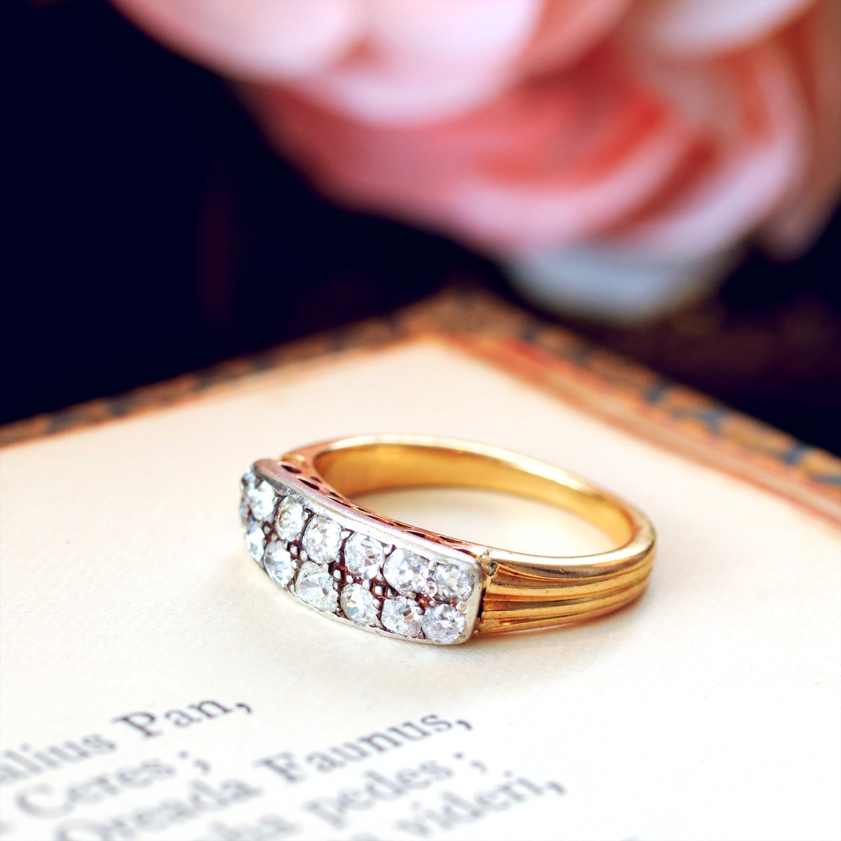 Unusual Antique Victorian Old Cut Diamond Ring