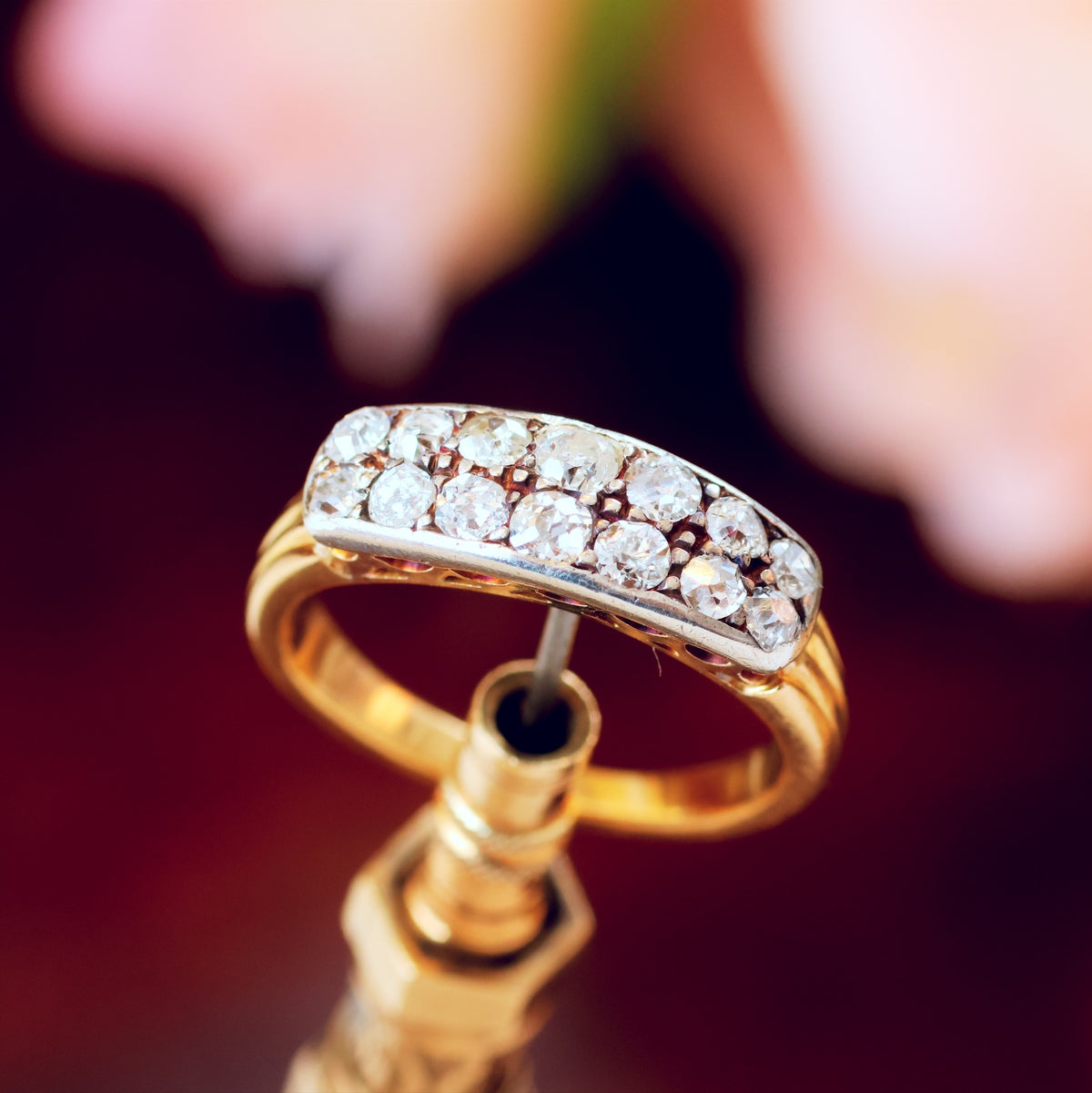 Unusual Antique Victorian Old Cut Diamond Ring