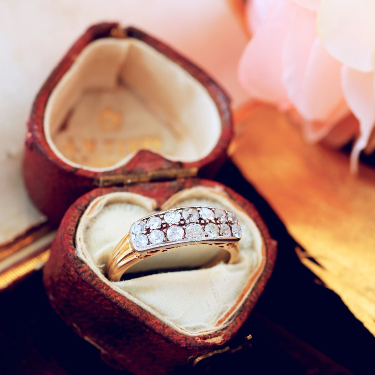 Unusual Antique Victorian Old Cut Diamond Ring