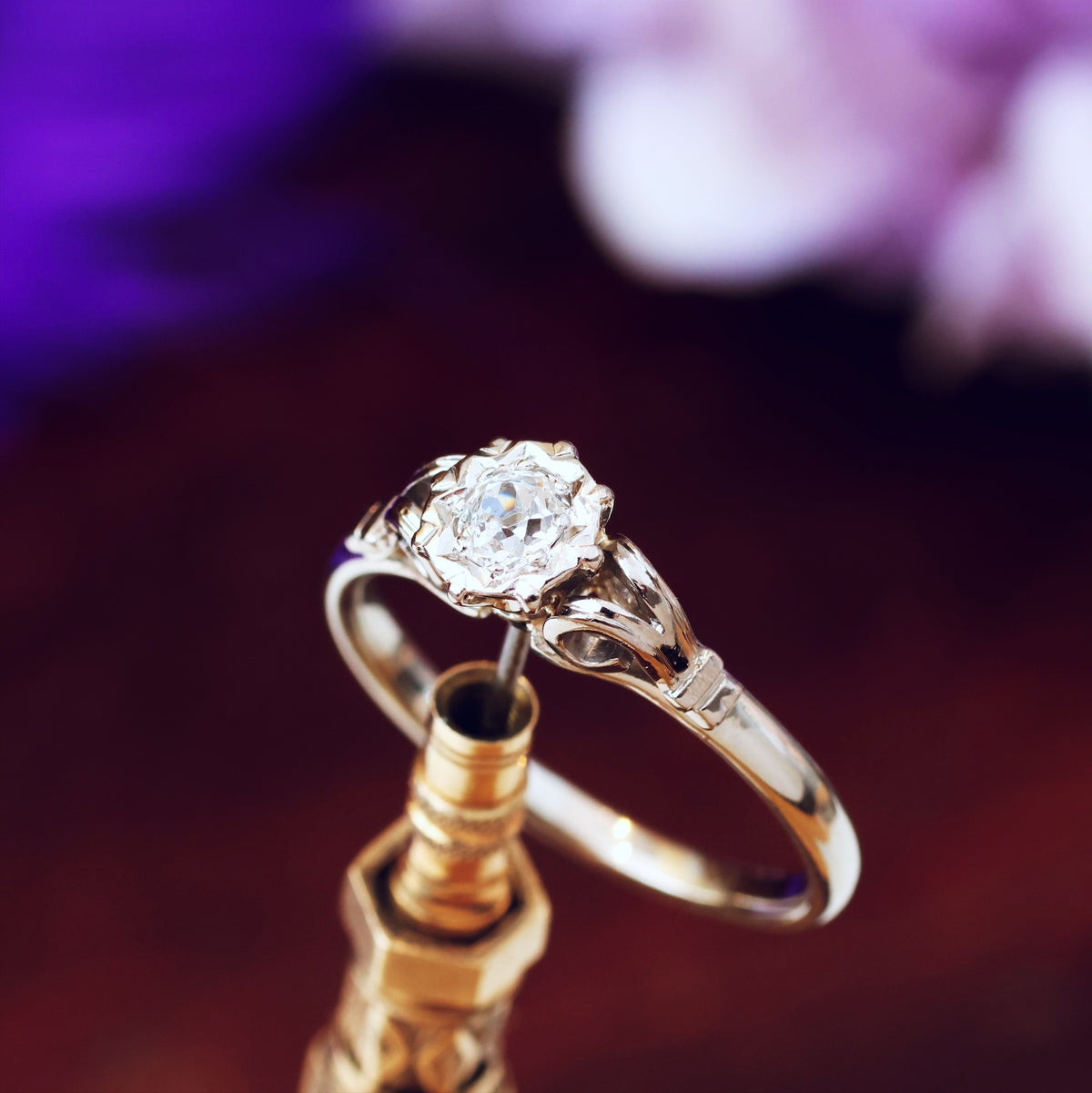 Vintage 1950's White Gold Recycled Diamond Engagement Ring