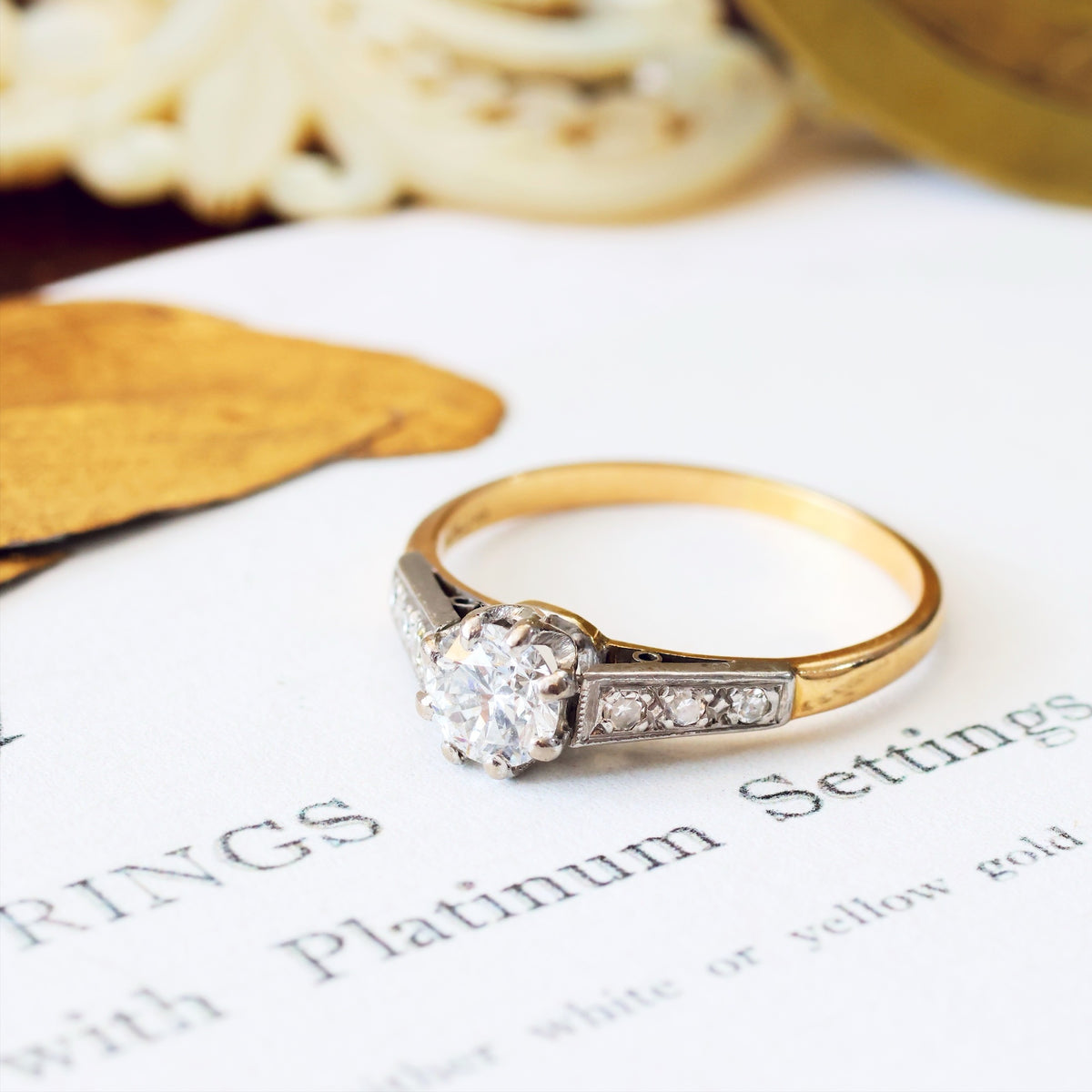 Classic Vintage Diamond Solitaire Engagement Ring – Fetheray