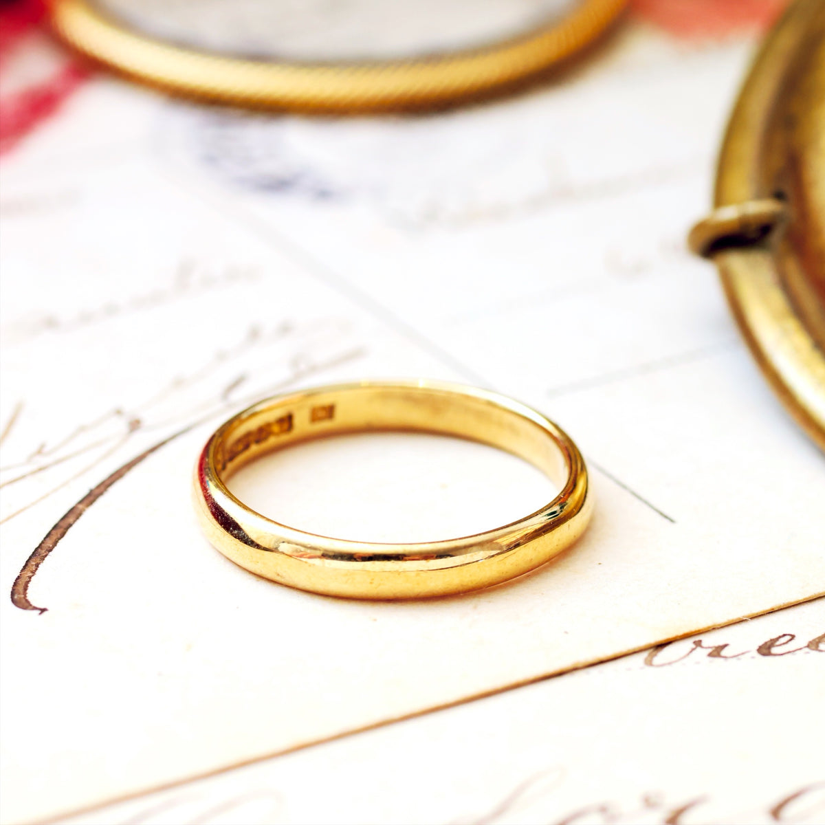 Vintage Date 1945 Rose Gold Wedding Band