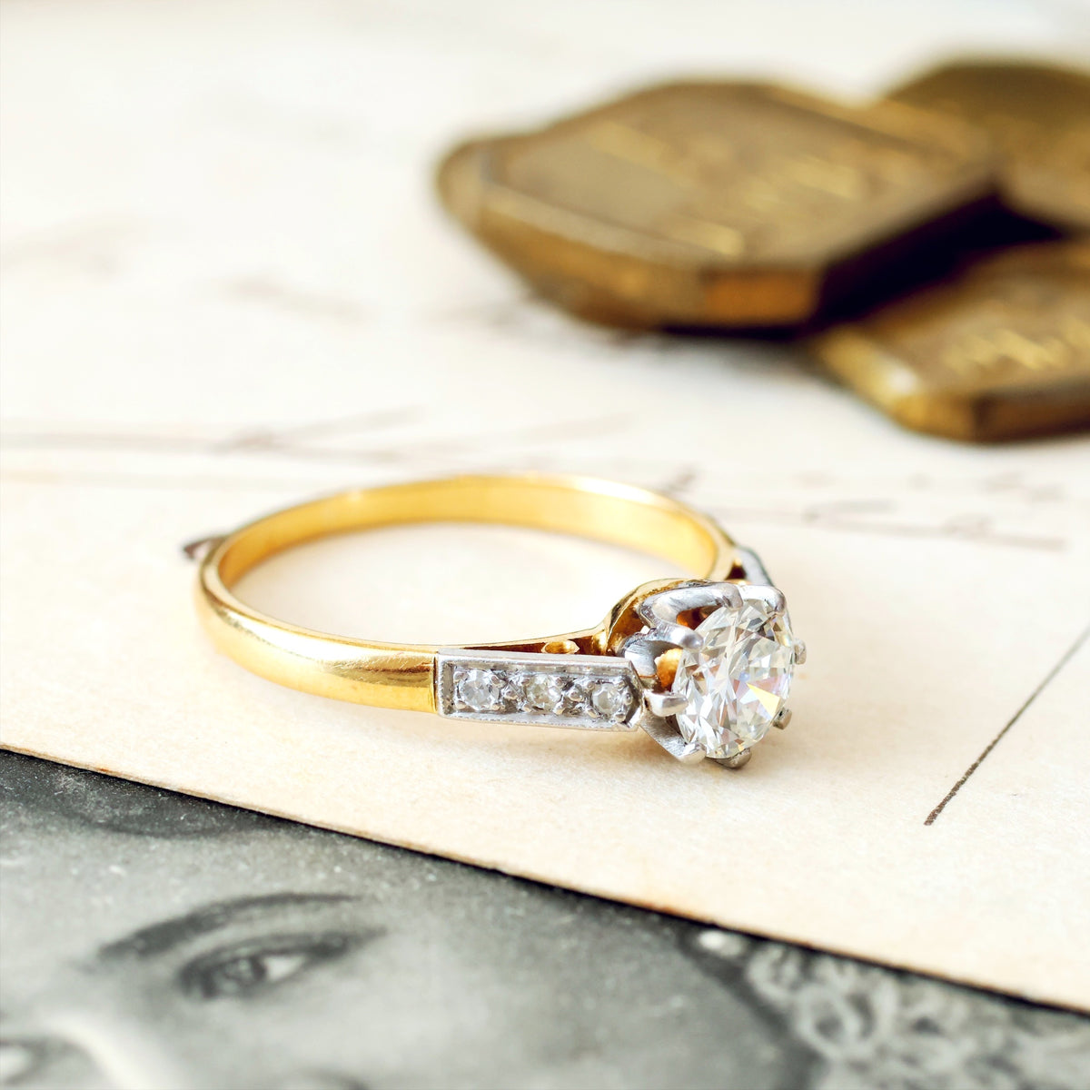 Vintage 0.65ct Brilliant-cut Diamond Engagement Ring