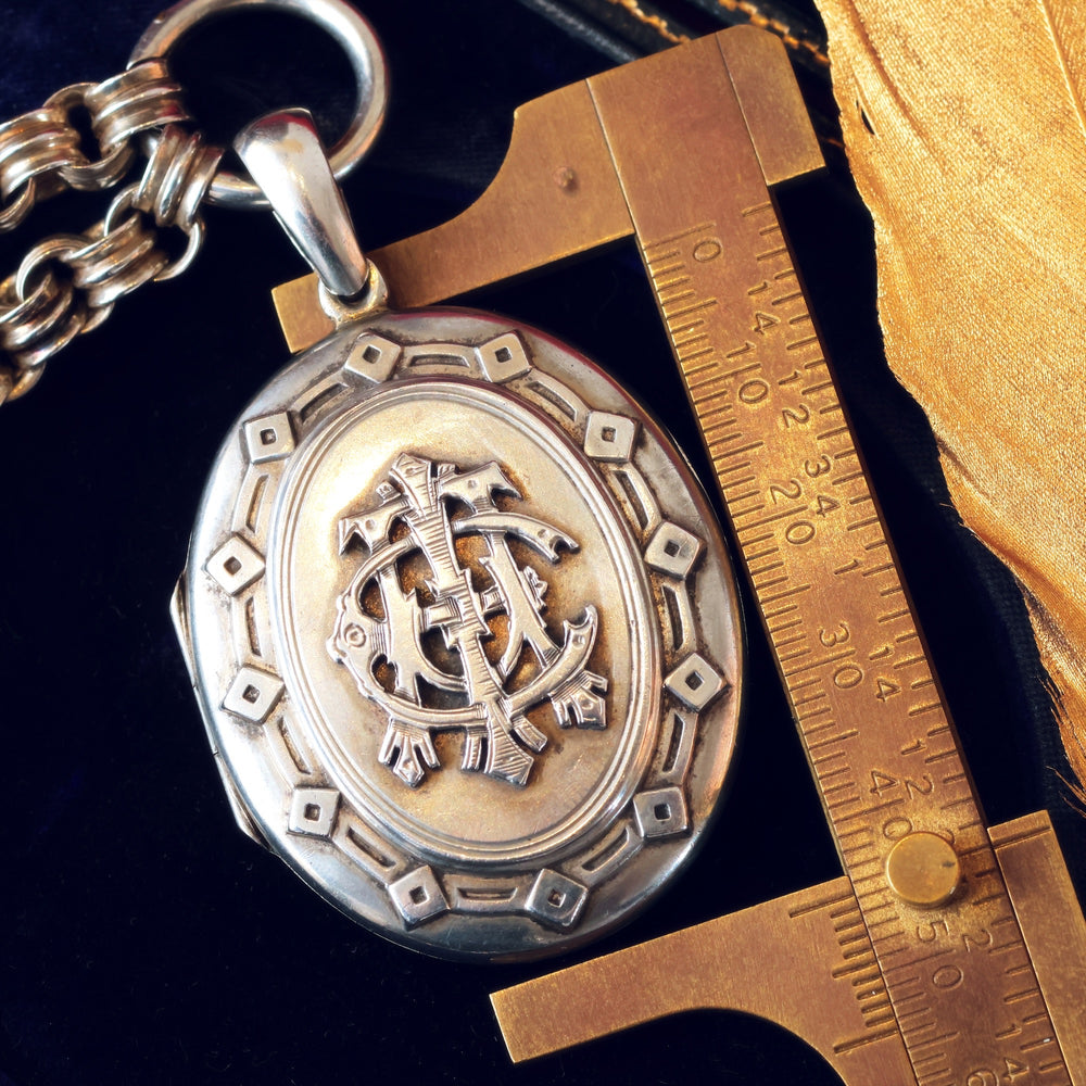 Victorian Amity, Eternity, Infinity Silver Locket & Collarette – Fetheray