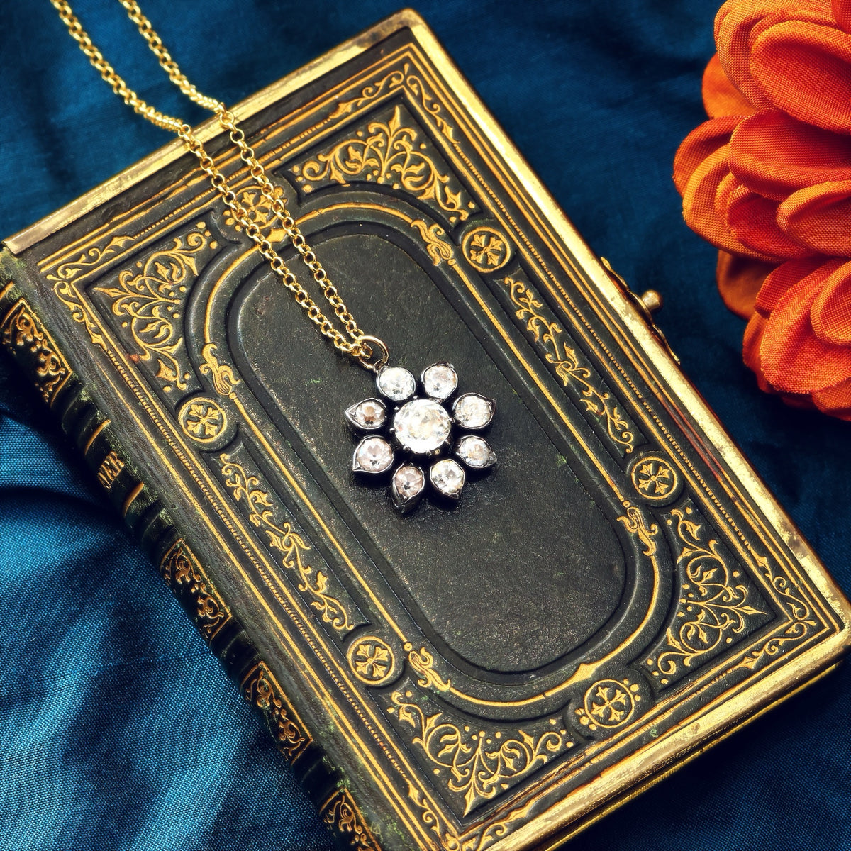 Upcycled Antique Georgian Paste Rosette Pendant