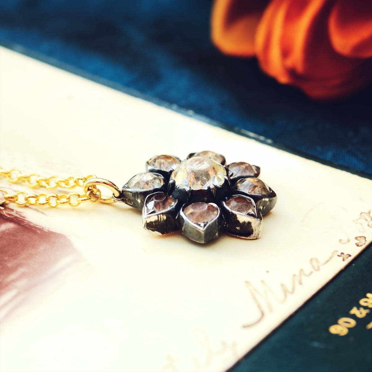 Upcycled Antique Georgian Paste Rosette Pendant