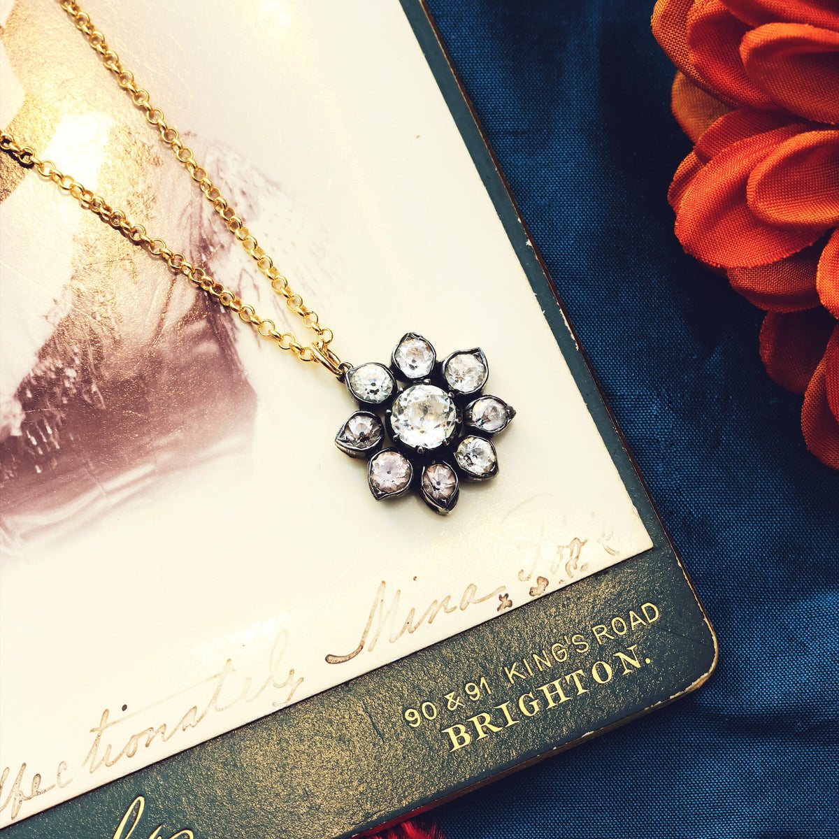 Upcycled Antique Georgian Paste Rosette Pendant