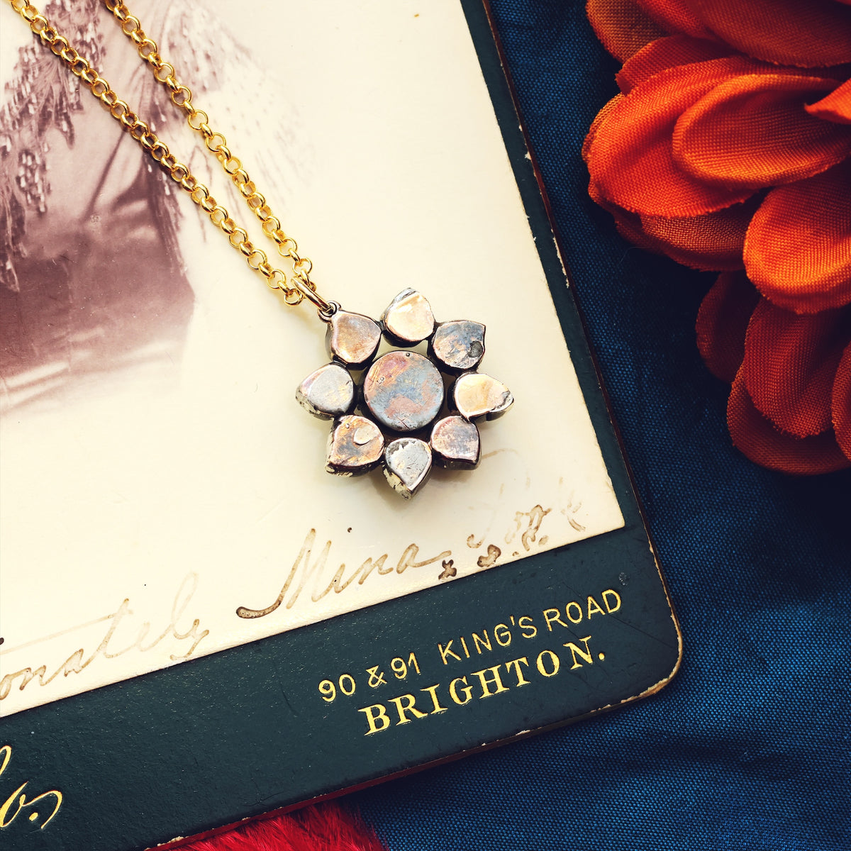 Upcycled Antique Georgian Paste Rosette Pendant