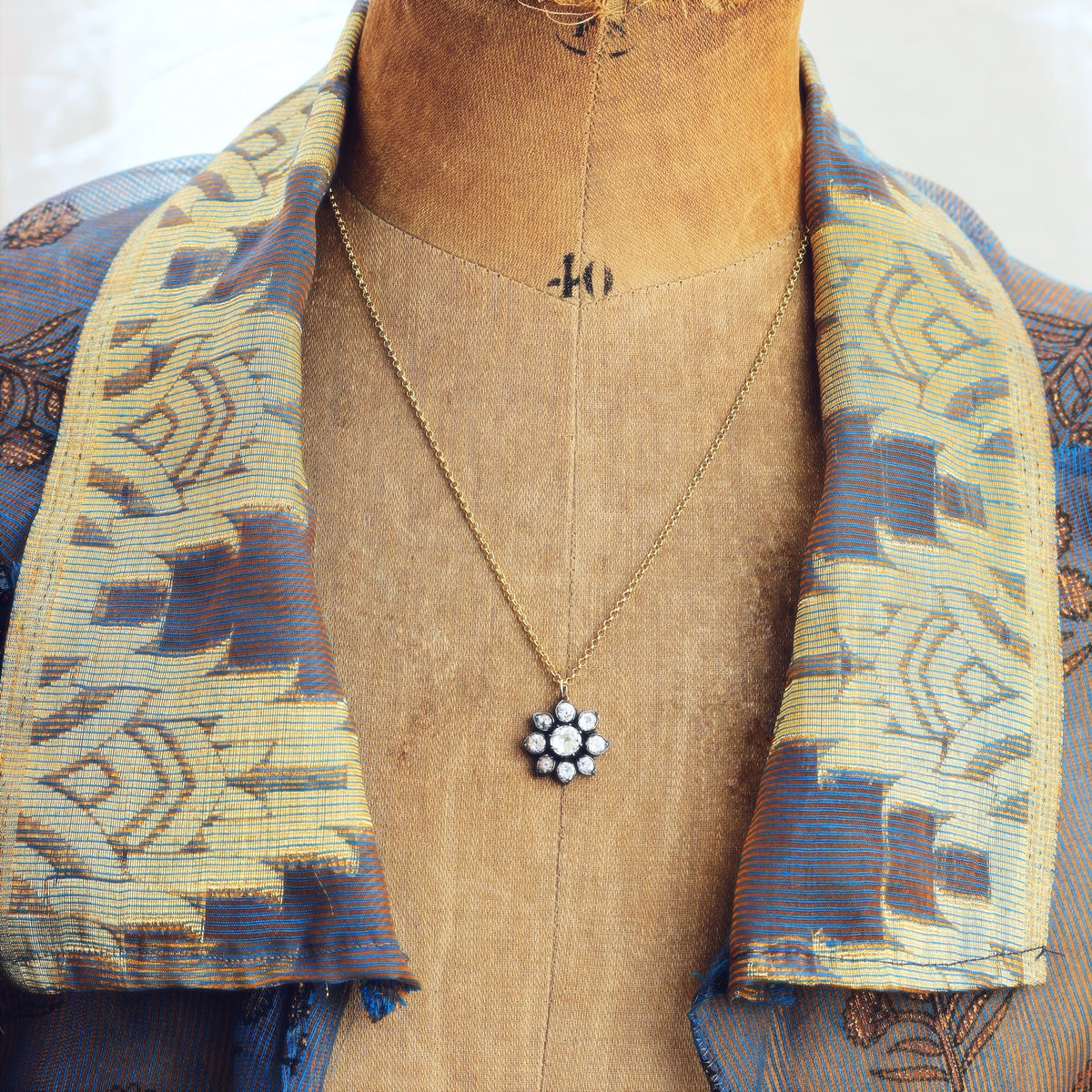 Upcycled Antique Georgian Paste Rosette Pendant