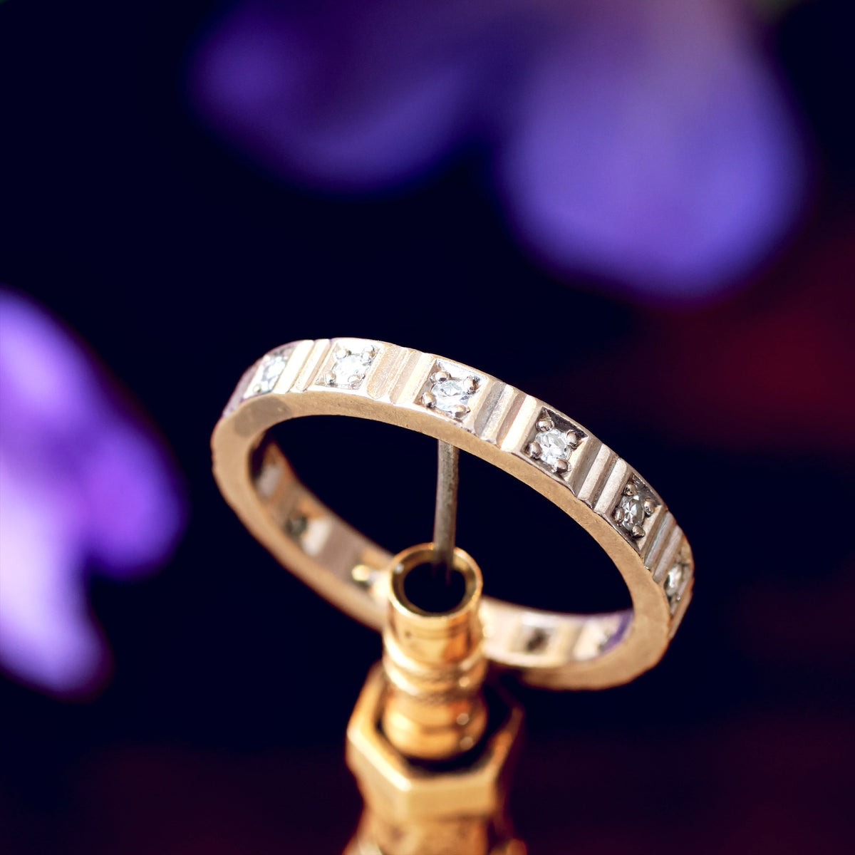 Vintage Size 'N'/'6.75' White Gold Diamond Full Eternity Ring