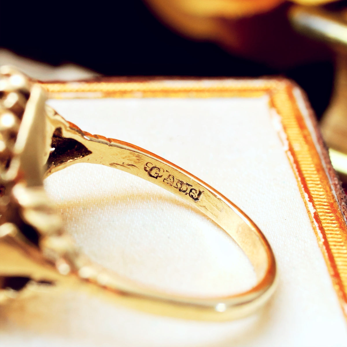 Vintage Heart Shaped Citrine & Pearl Cocktail Ring