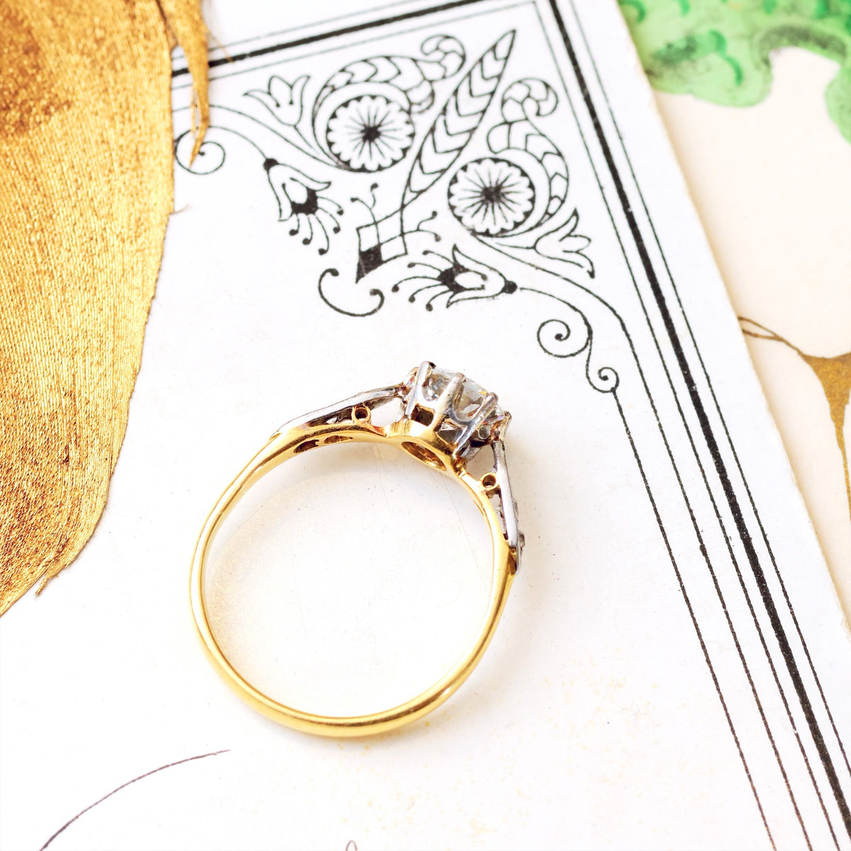 Certificated Vintage 0.70ct Old Euro Diamond Engagement Ring