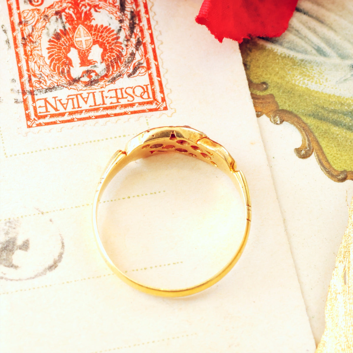 Romantic Date 1892 Ruby & Diamond Band Ring
