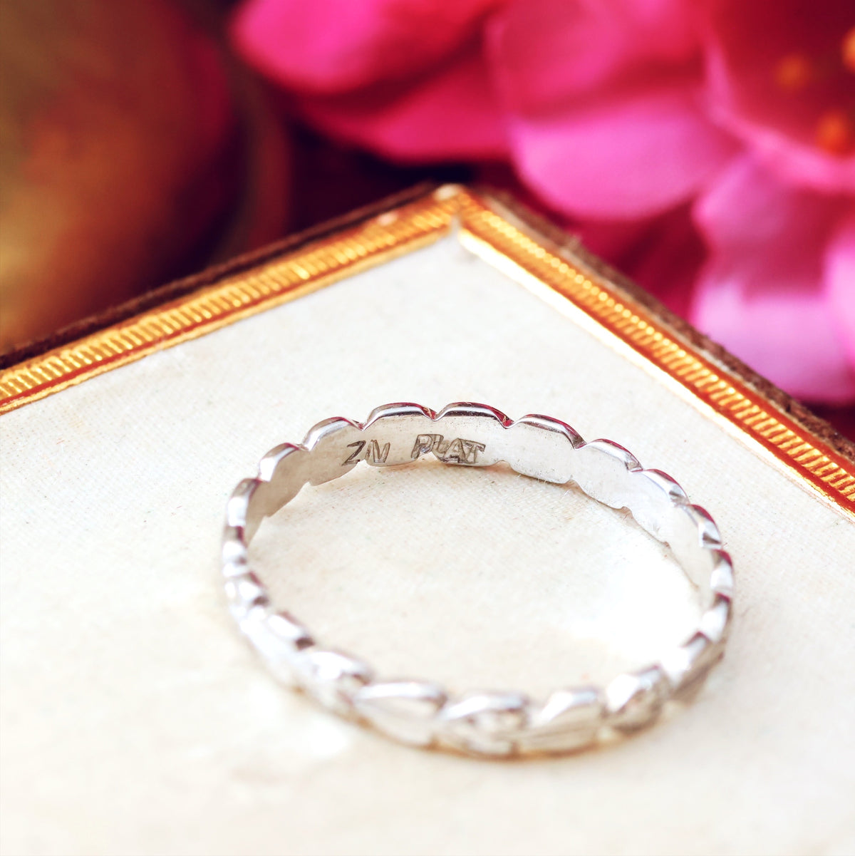 Vintage Hand Made Size 'O' or '7' Platinum Wedding Band