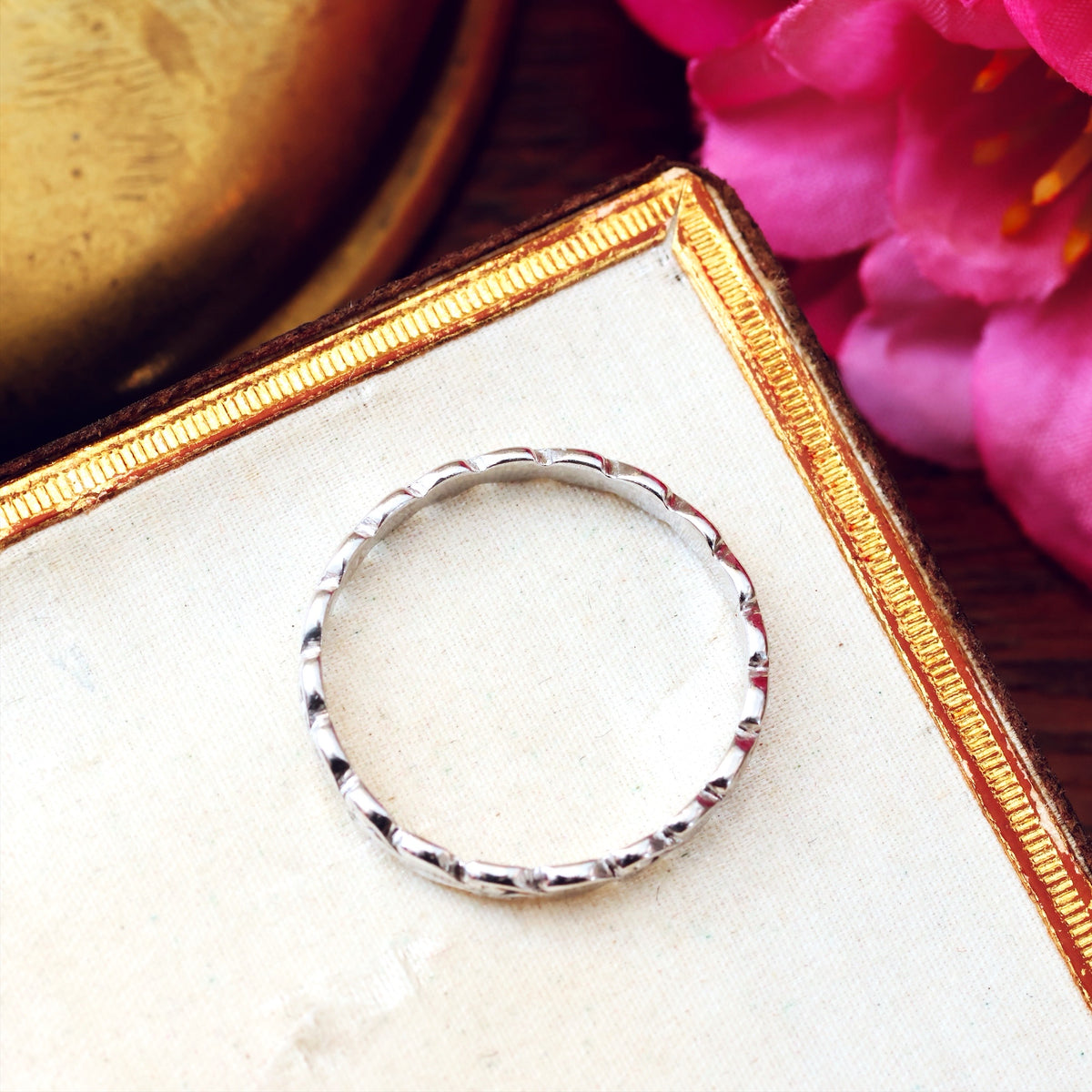 Vintage Hand Made Size 'O' or '7' Platinum Wedding Band