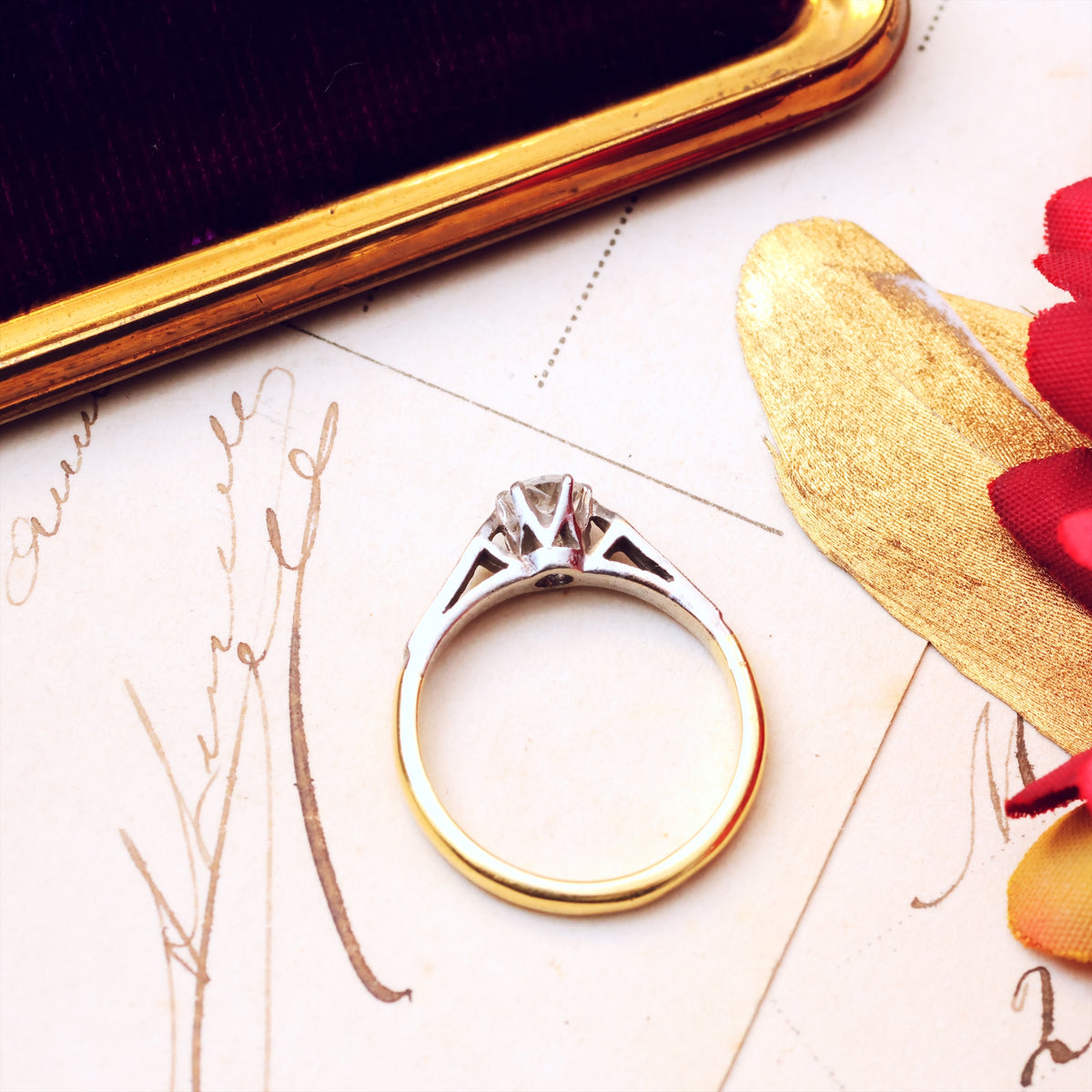 Classic Vintage Diamond Solitaire Engagement Ring
