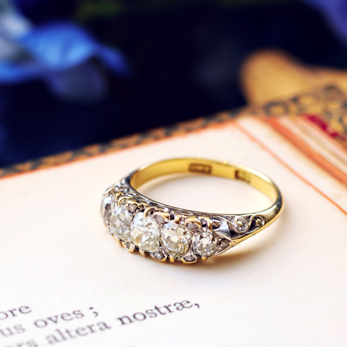 Incredible Sparkly Antique Five Stone Diamond Ring