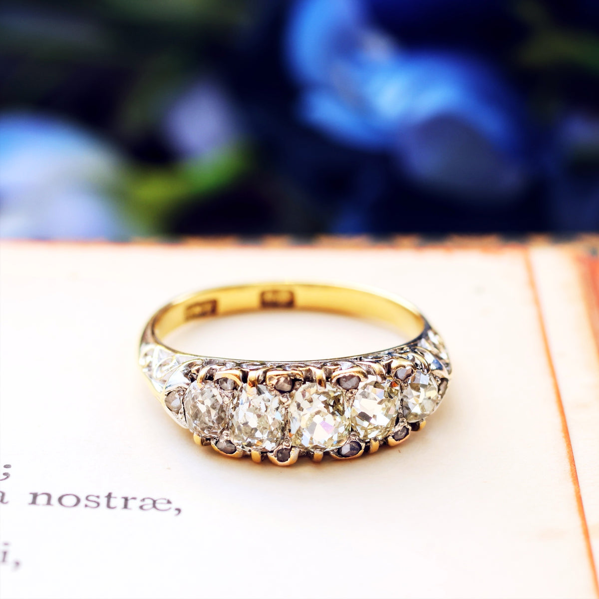 Incredible Sparkly Antique Five Stone Diamond Ring