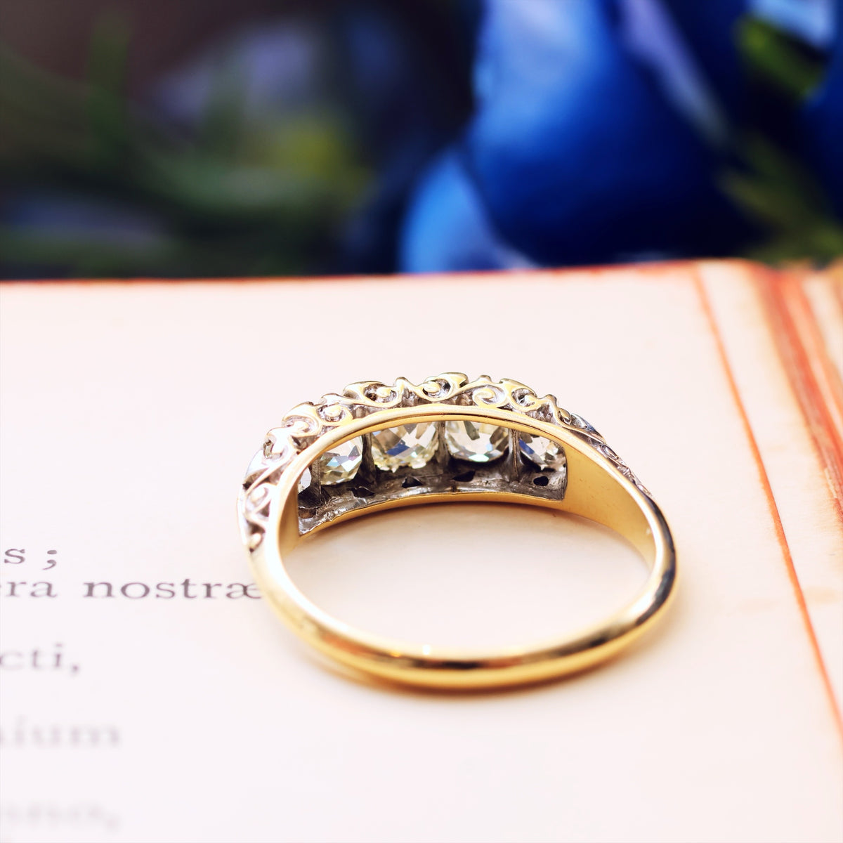 Incredible Sparkly Antique Five Stone Diamond Ring