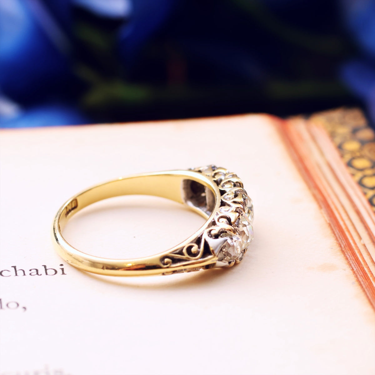 Incredible Sparkly Antique Five Stone Diamond Ring