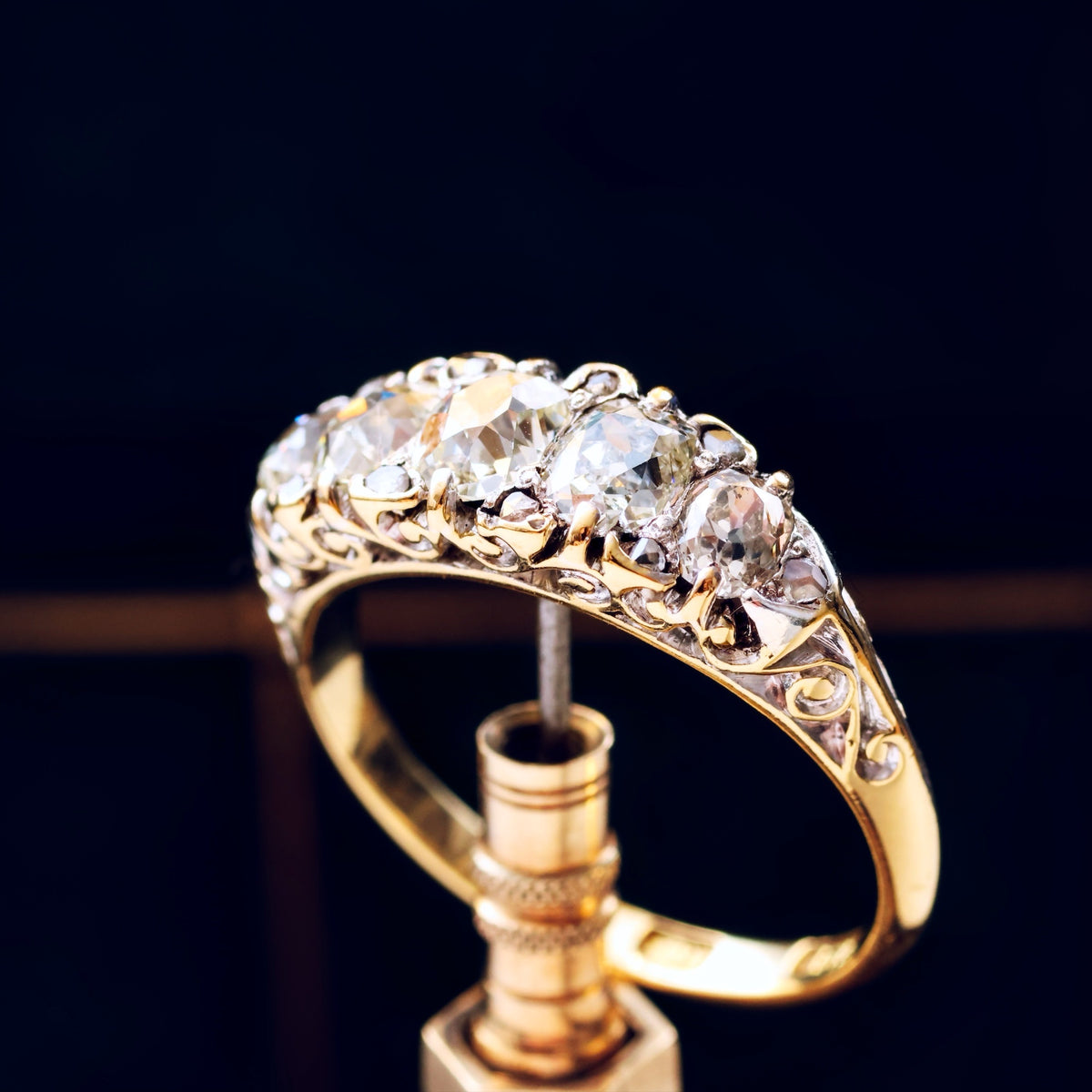 Incredible Sparkly Antique Five Stone Diamond Ring