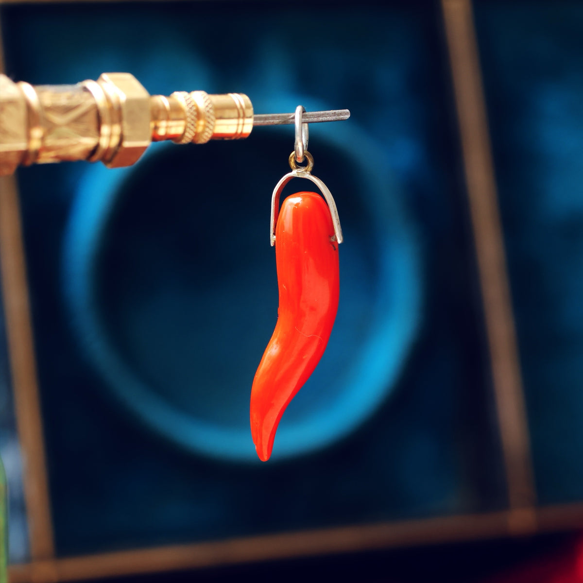 Vintage Mediterranean Coral Cornicello Pendant