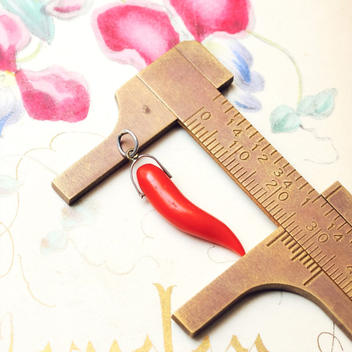 Vintage Mediterranean Coral Cornicello Pendant