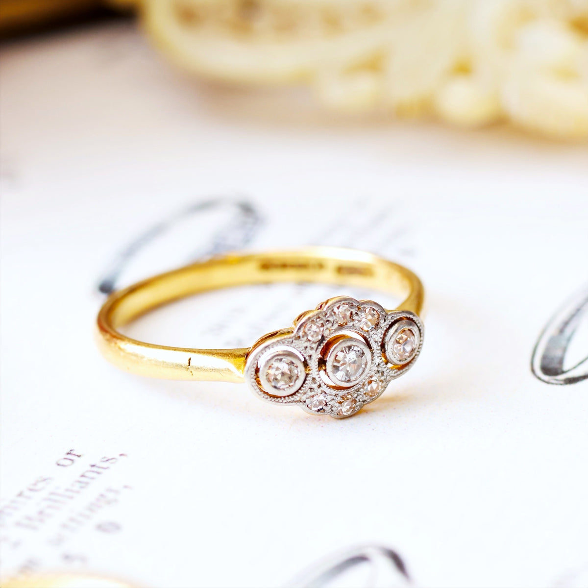Beautifully Fine Antique Edwardian Diamond Ring