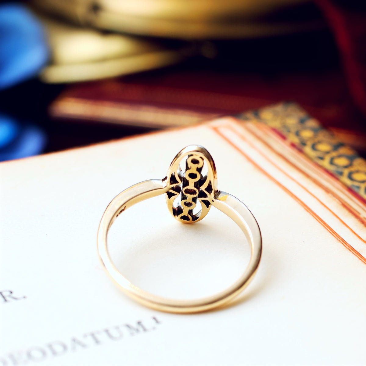 Antique Art Nouveau Diamond Panel Ring