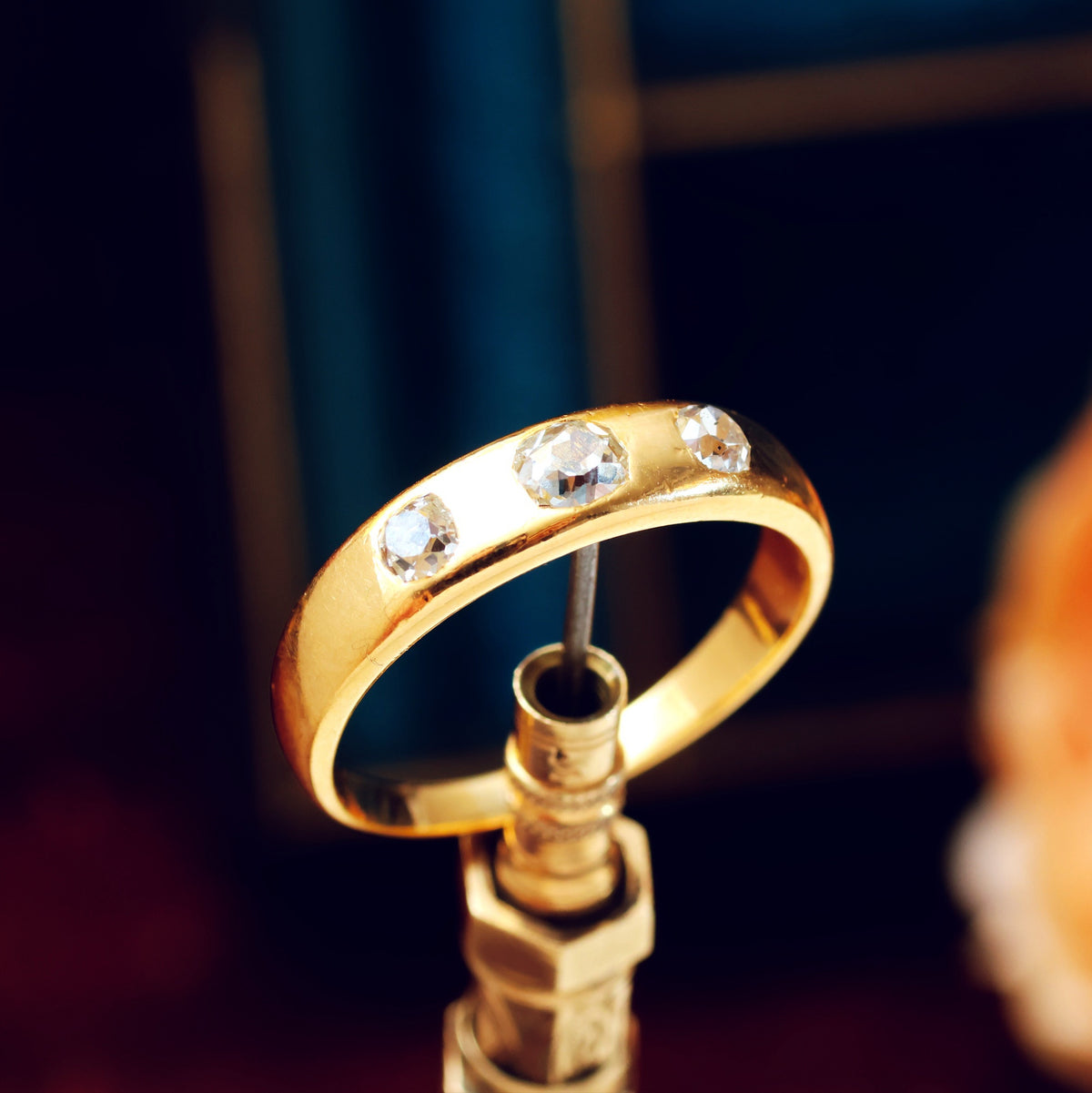 Antique Victorian Mine Cut Diamond Band Ring