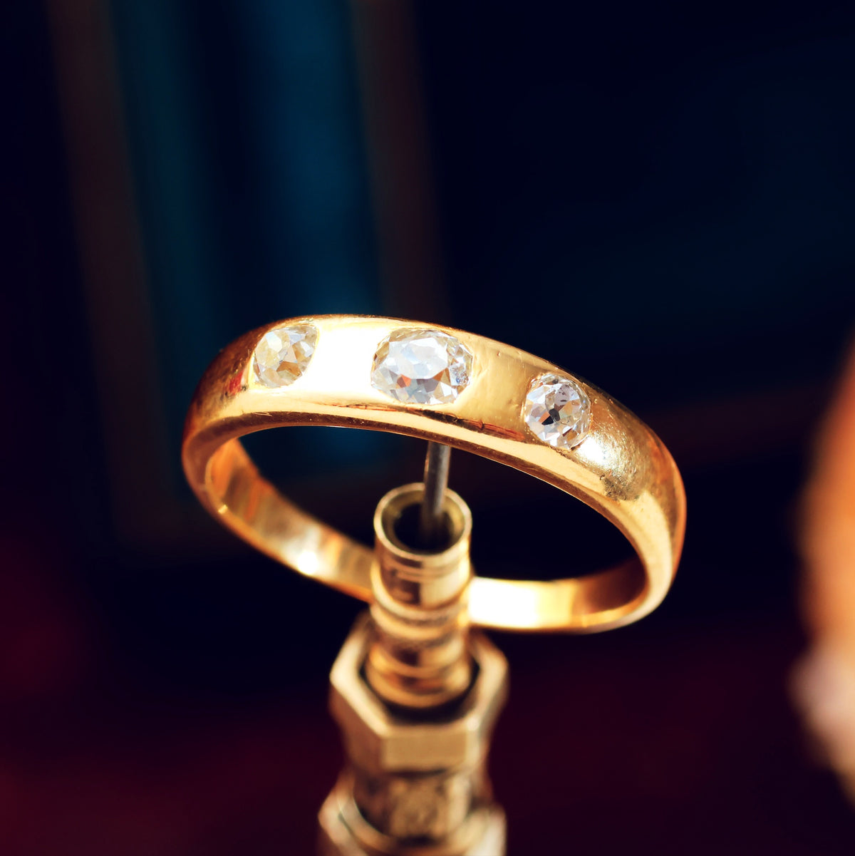 Antique Victorian Mine Cut Diamond Band Ring