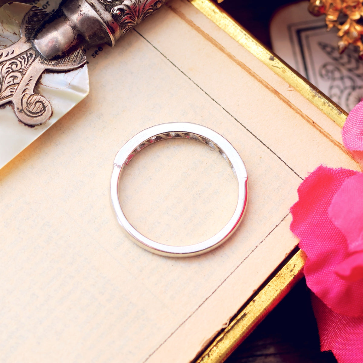 Vintage 18ct White Gold Diamond Half Eternity Ring