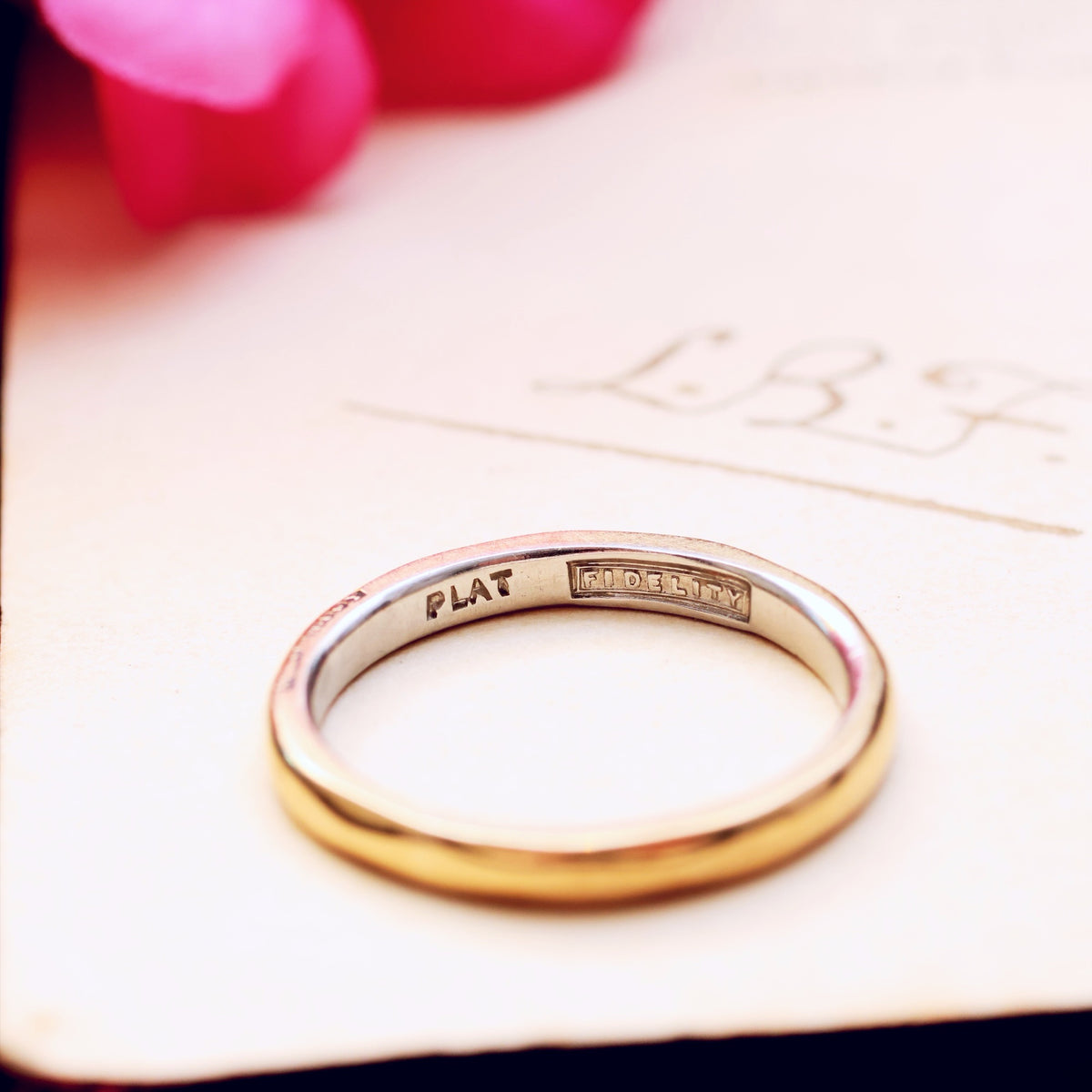 Vintage Date 1948 Size 'K' Rose Gold Wedding Band
