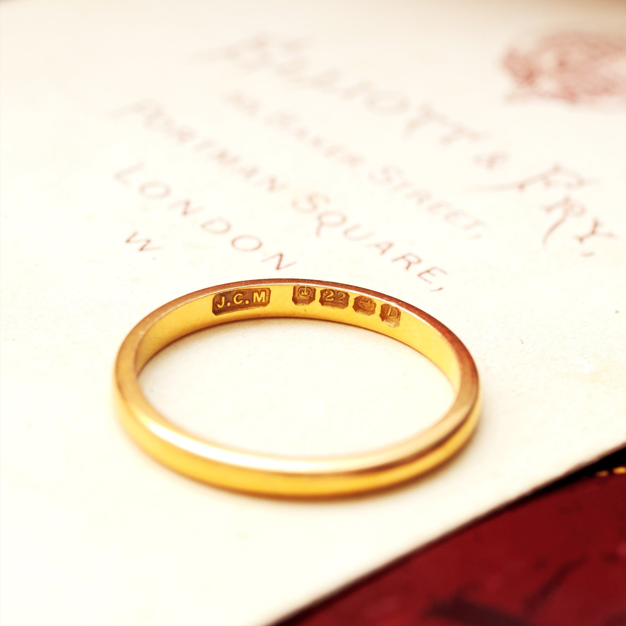 Vintage Date 1953 22ct Gold Wedding Ring – Fetheray